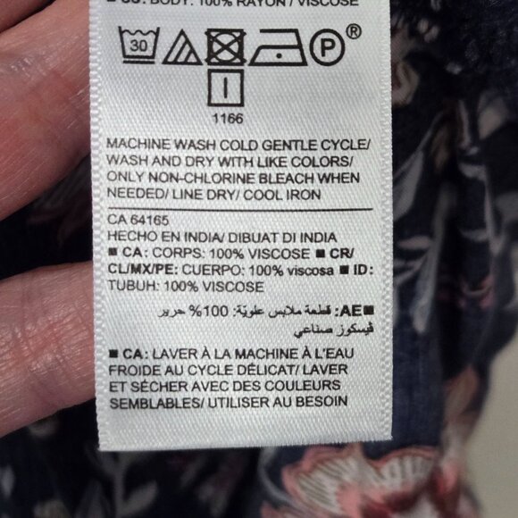 Old Navy Size S Floral High-Neck Waist-Defined Braided-Strap Maxi Sundress Navy - Picture 8 of 11